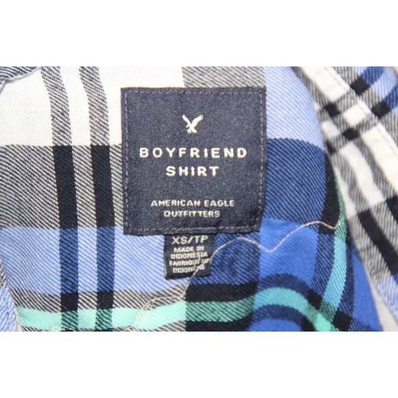 Upcycled Flannel Snow White Shirt Women's XS Button Up Plaid Bleached Distressed - Picture 10 of 10